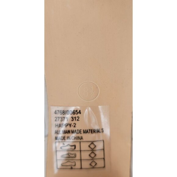 Pierre Dumas Womens Nude Patent Leather Heeled Sandals Gold Chain Accent Sze 8.5 - Picture 5 of 7